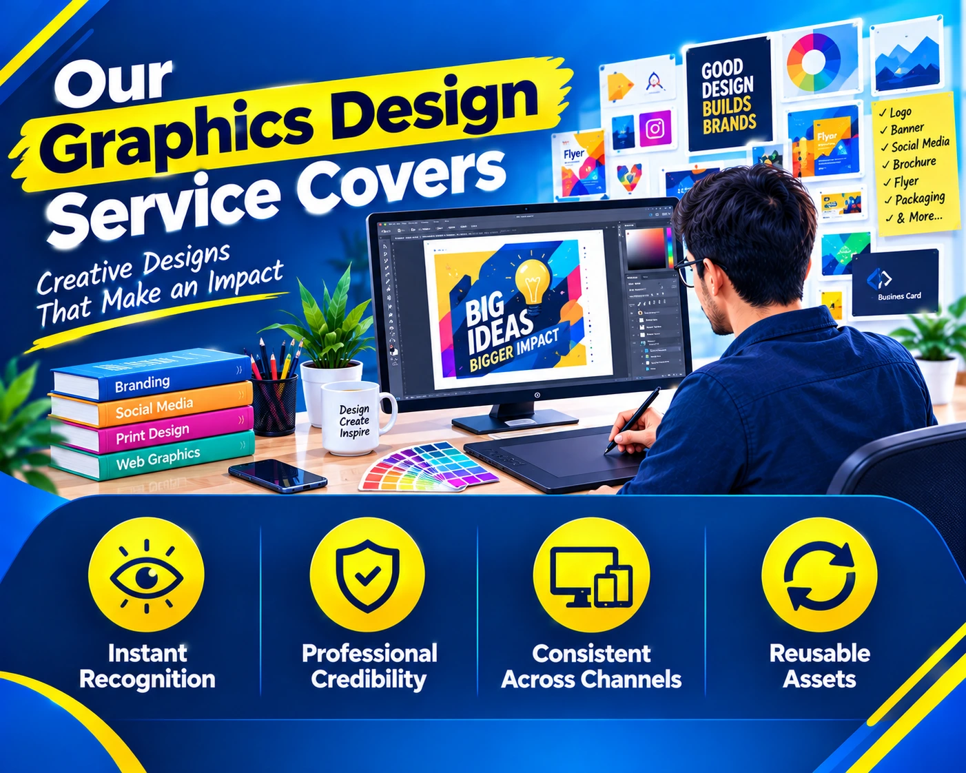 Illustration representing Graphics Design Services by Brand Sky Technologies